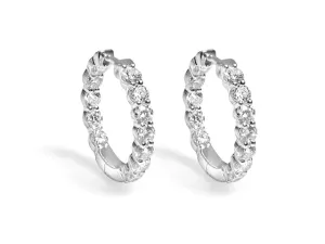 0.96ctw Inside And Out Diamond Hoops