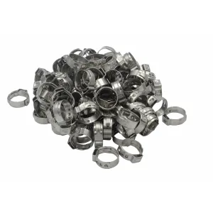 100 Piece 304 Stainless Steel 14.5-17mm Ear Hose Clamp
