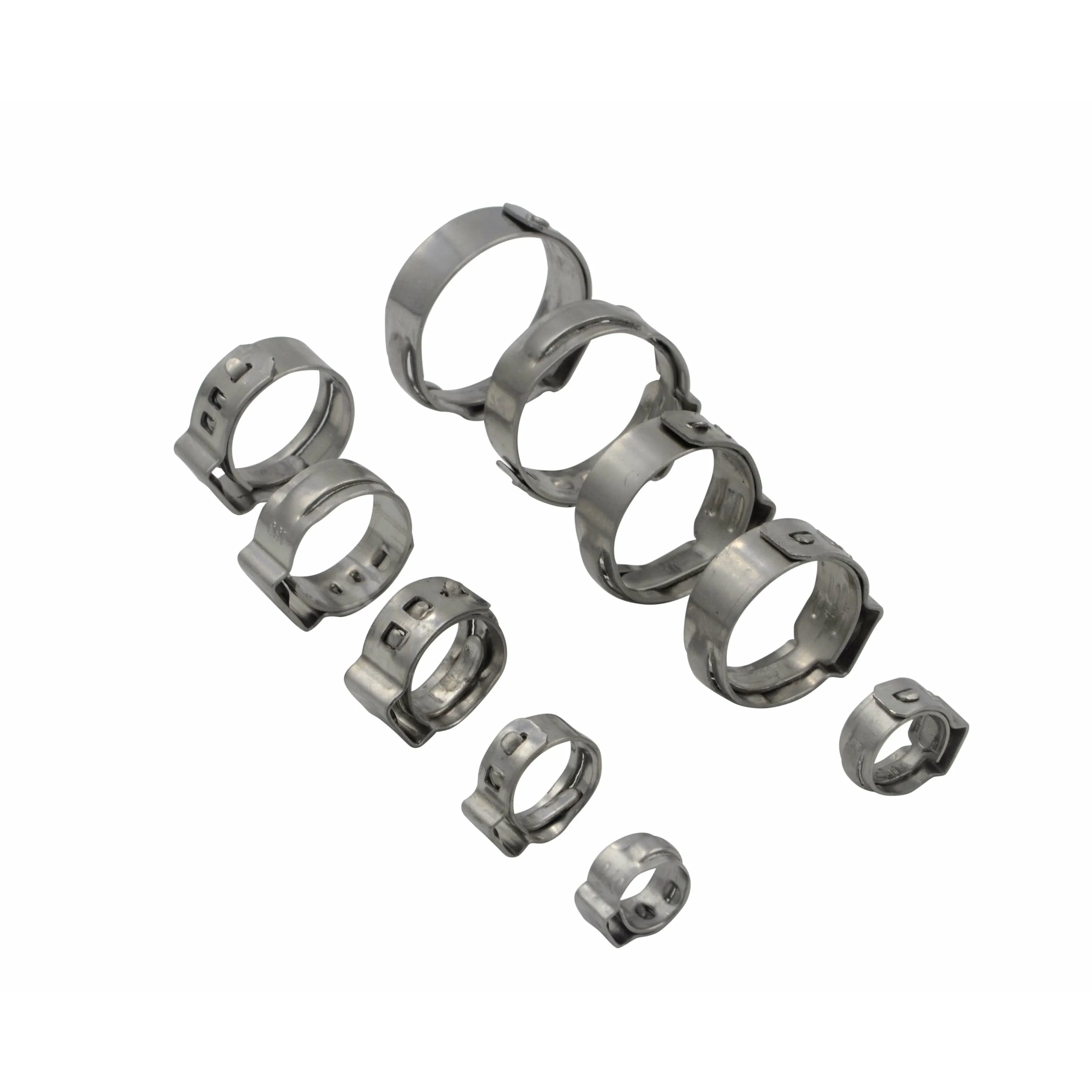100 Piece 304 Stainless Steel 16-19.2mm Ear Hose Clamp