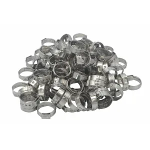 100 Piece 304 Stainless Steel 16-19.2mm Ear Hose Clamp