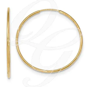 10k Polished Endless Tube Hoop Earrings
