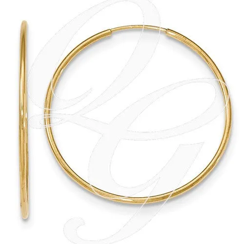 10k Polished Endless Tube Hoop Earrings