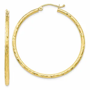 10kt Yellow Gold Textured Hinged Hoop Earrings
