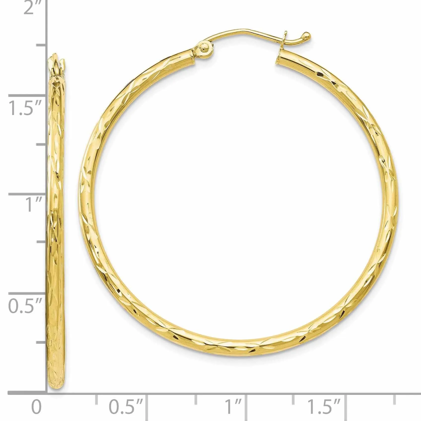 10kt Yellow Gold Textured Hinged Hoop Earrings