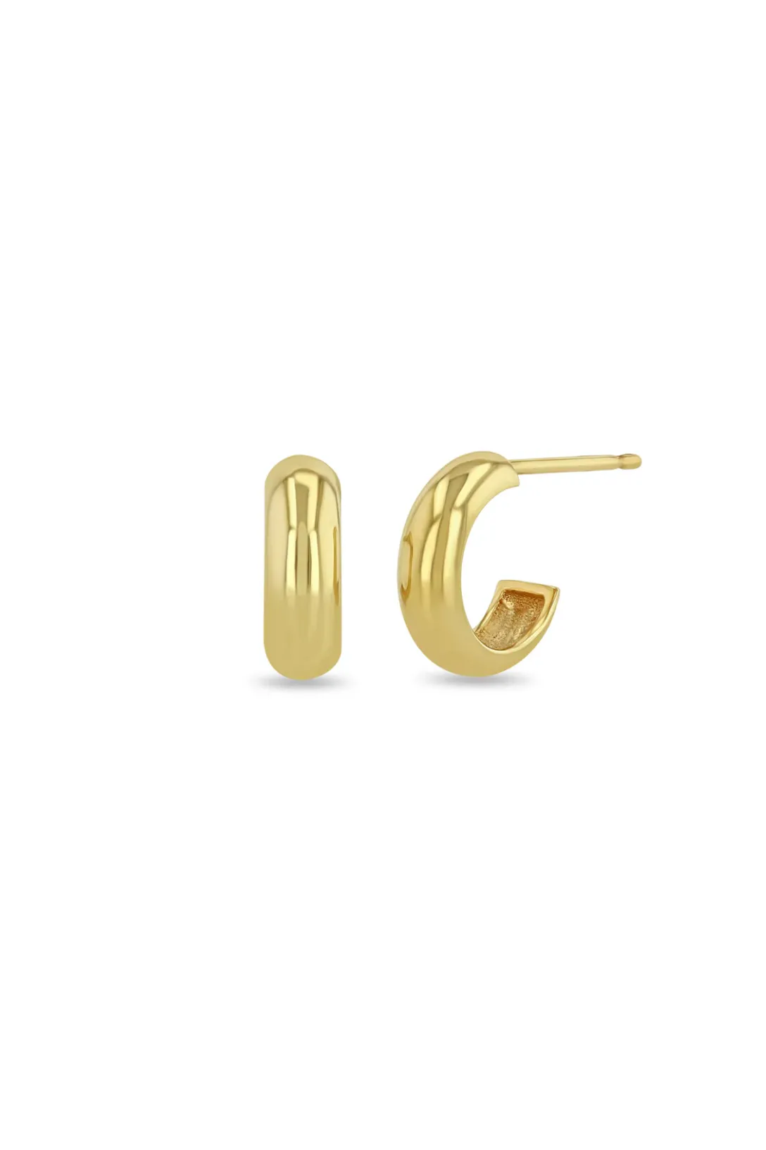 14k Gold Chubby Huggie Hoops