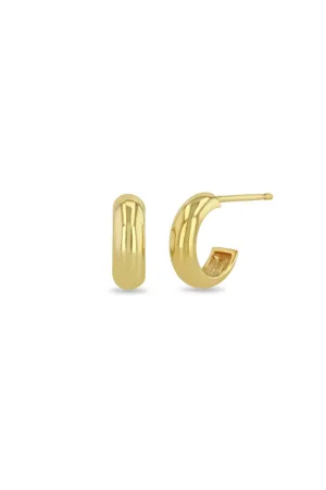 14k Gold Chubby Huggie Hoops