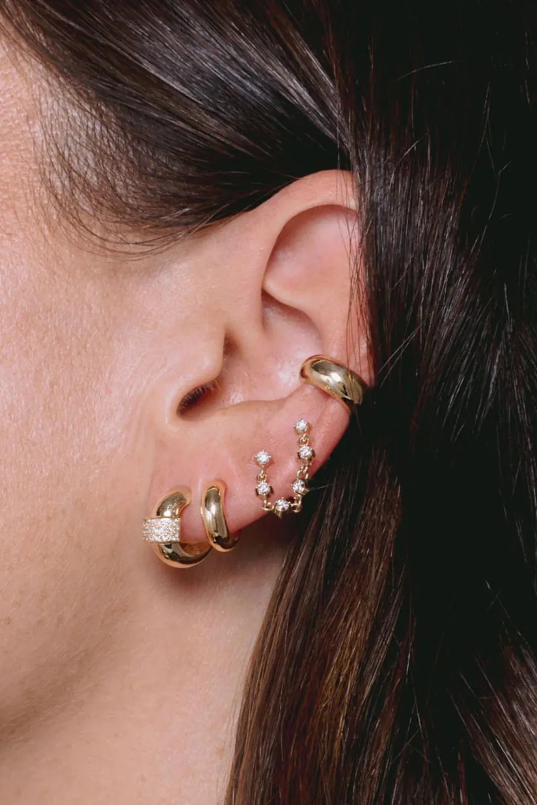 14k Gold Chubby Huggie Hoops