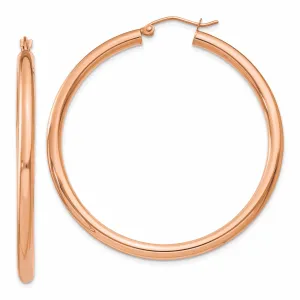 14k Rose Gold 3MM Hoop Earrings