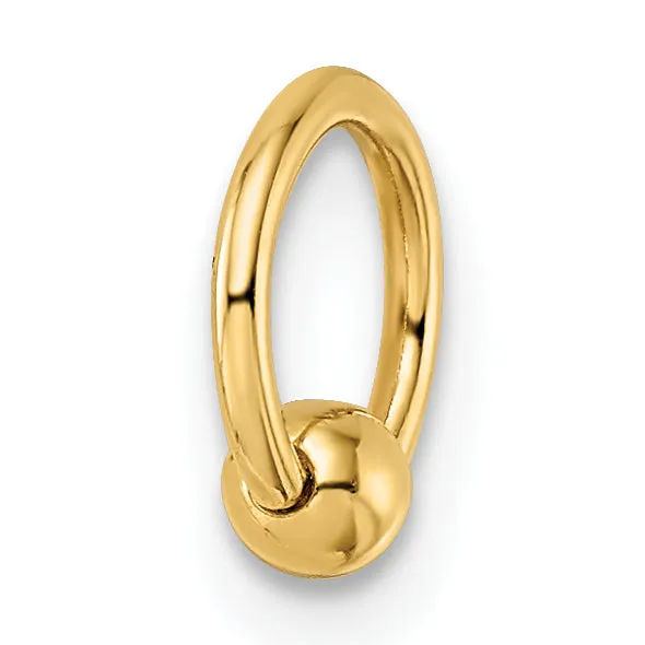 14k Yellow Gold 18 Gauge Cartilage Hoop