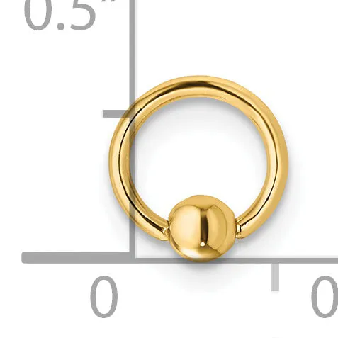 14k Yellow Gold 18 Gauge Cartilage Hoop