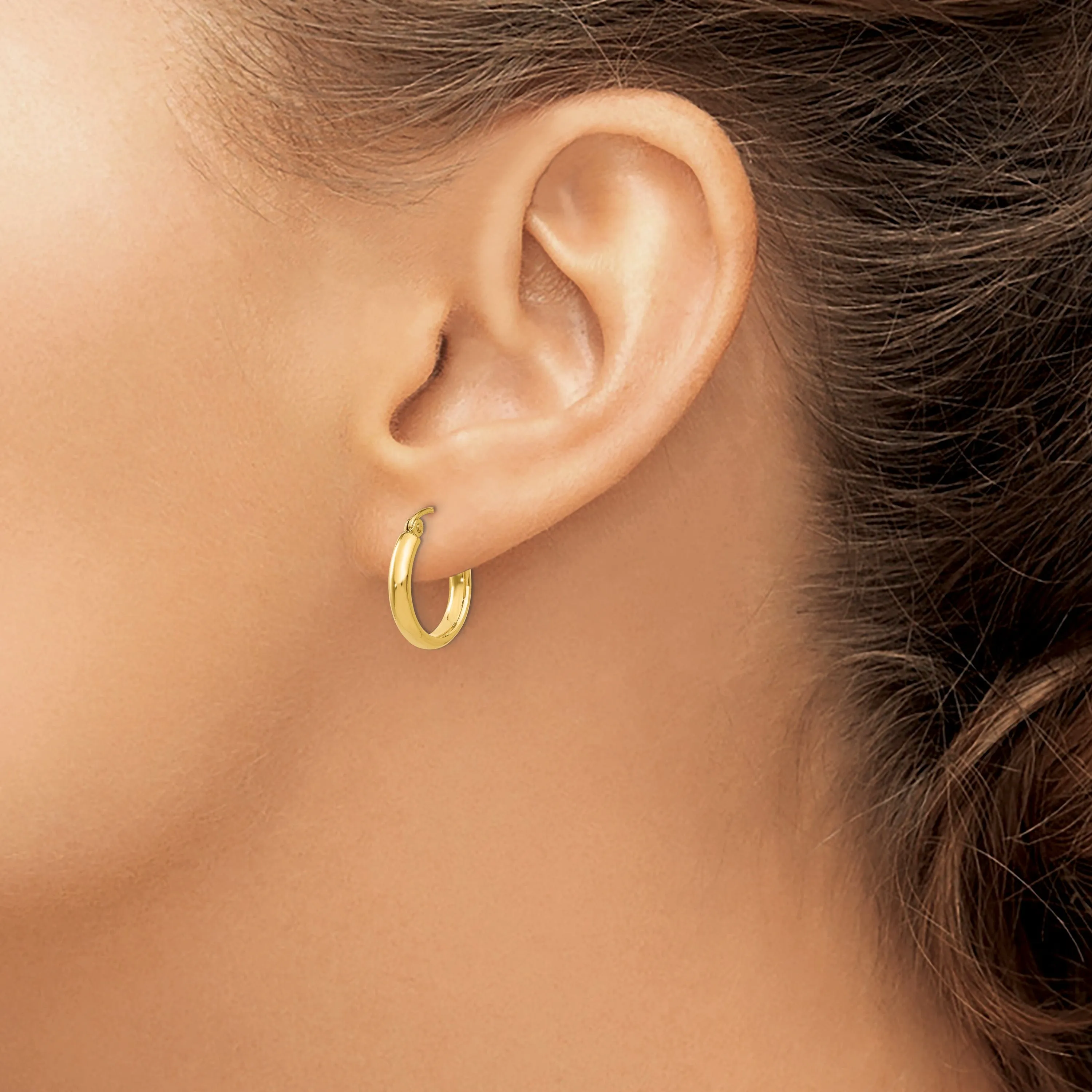 14k Yellow Gold 2.75 x 12MM Hoop Earrings