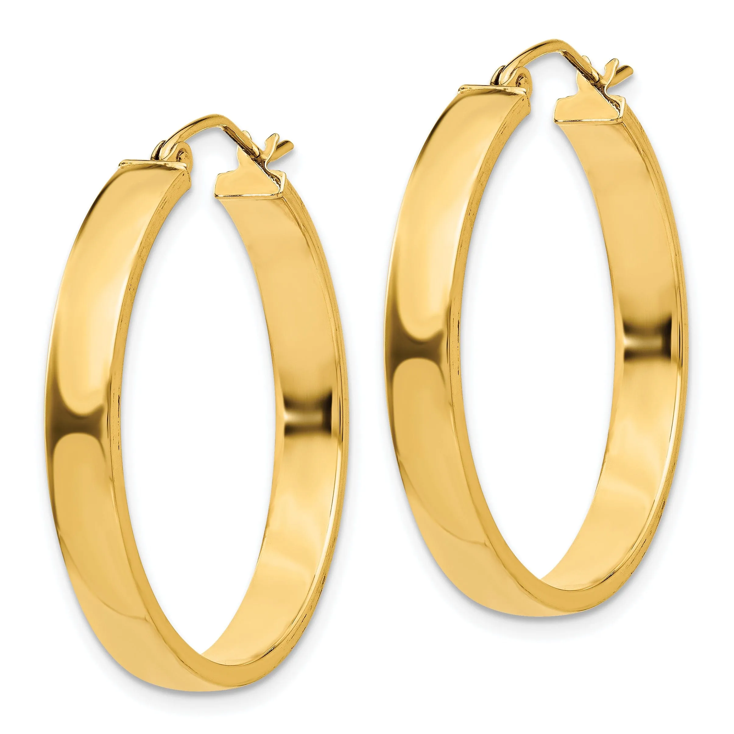 14k Yellow Gold Polished Hoop Earring