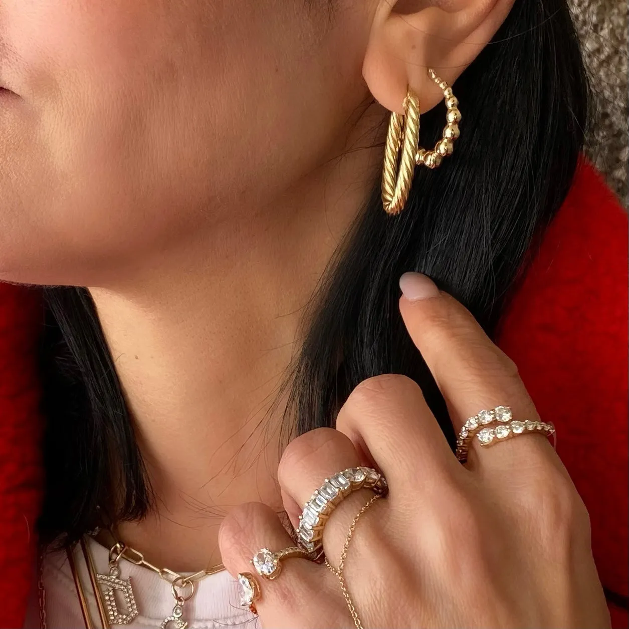 14KT Gold Twist Hoop Earrings