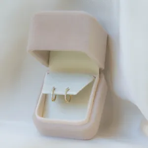 14ky Diamond Huggie Hoops