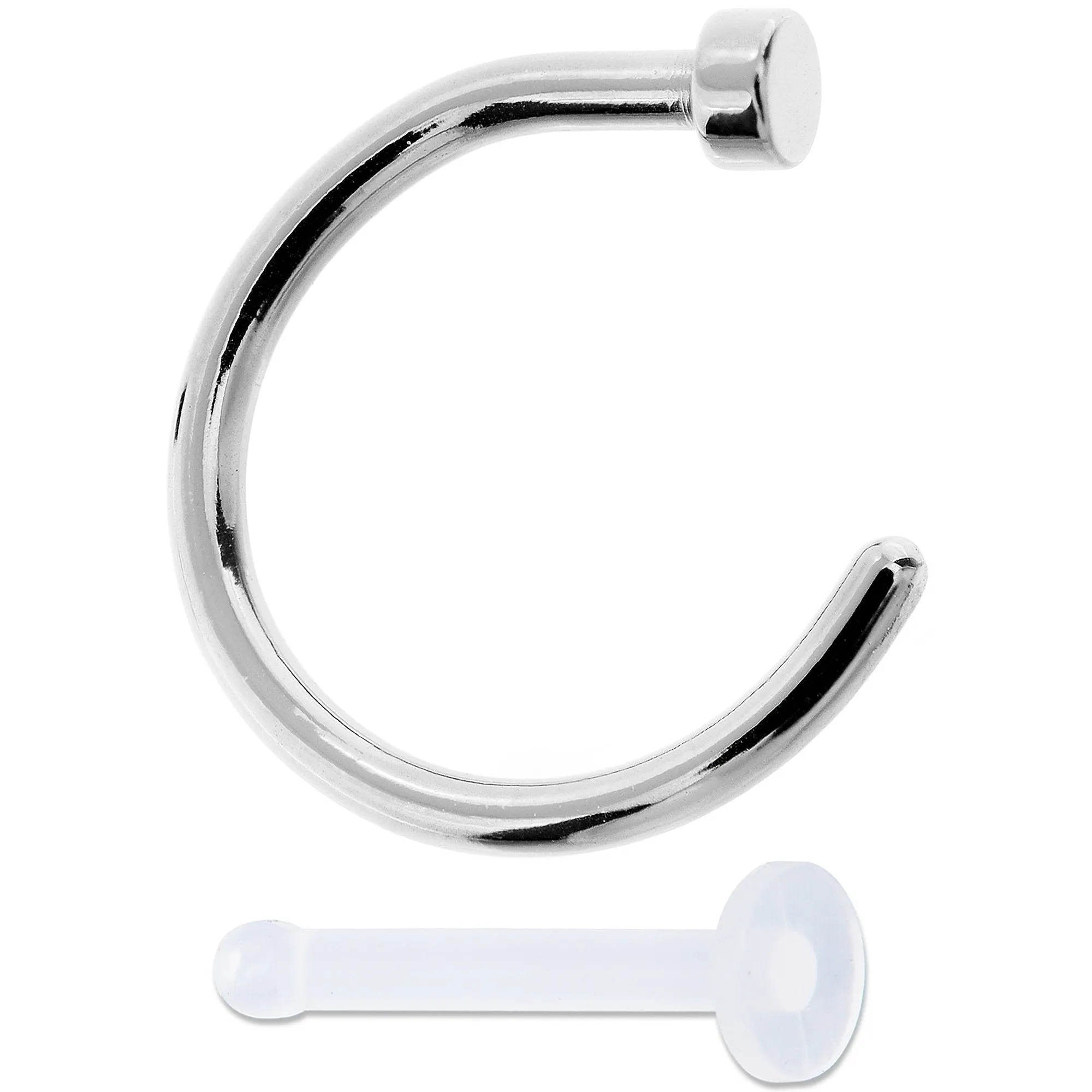 18 Gauge 5/16 Pack Set of 5 Assorted Stainless Steel Nose Hoop Rings