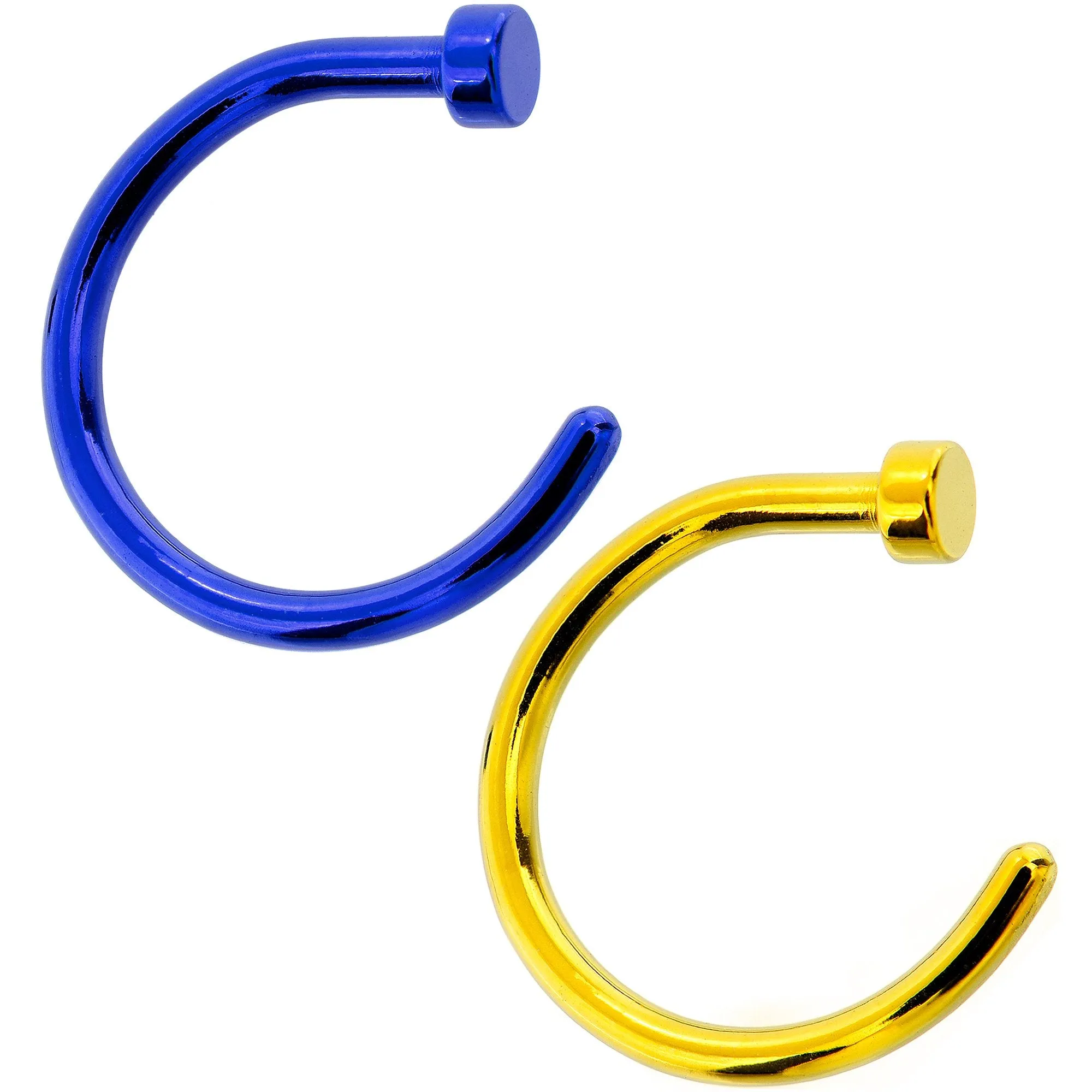 18 Gauge 5/16 Pack Set of 5 Assorted Stainless Steel Nose Hoop Rings