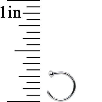 20 Gauge 1/4 Clear Gem Stainless Steel Nose Hoop