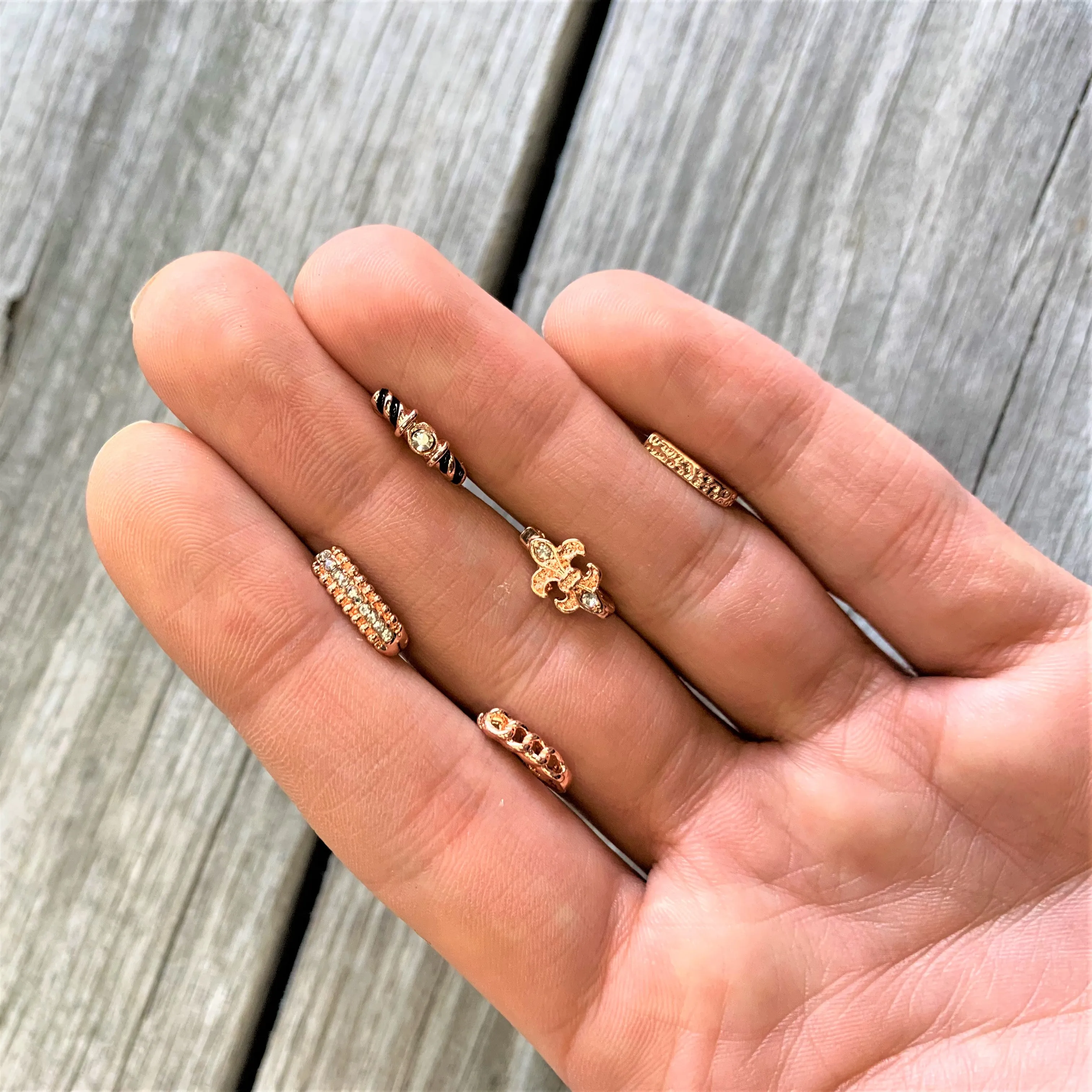 20 Gauge 3/8 Rose Gold Tone Chain Link Faux Hoop Nose Bone