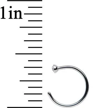 20 Gauge 5/16 Clear Gem Stainless Steel Nose Hoop