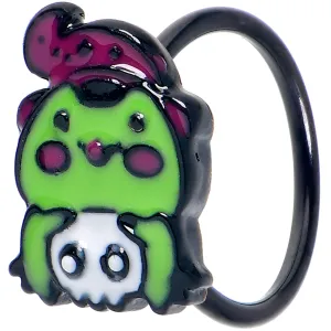 20 Gauge 5/6 Black Witch Frog Skull Halloween Nose Hoop