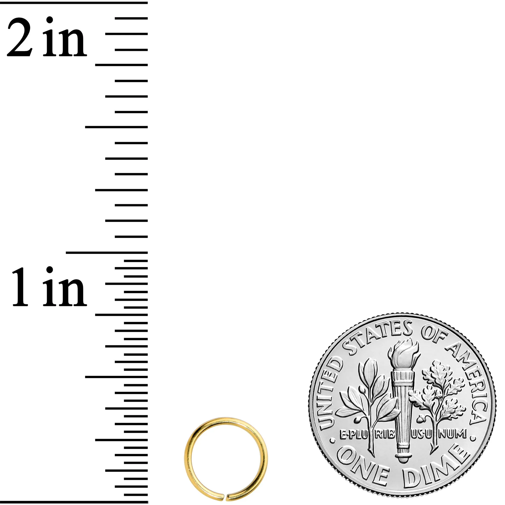20 Gauge 7mm Gold Tone PVD Grade 23 Titanium Bendable Hoop Ring