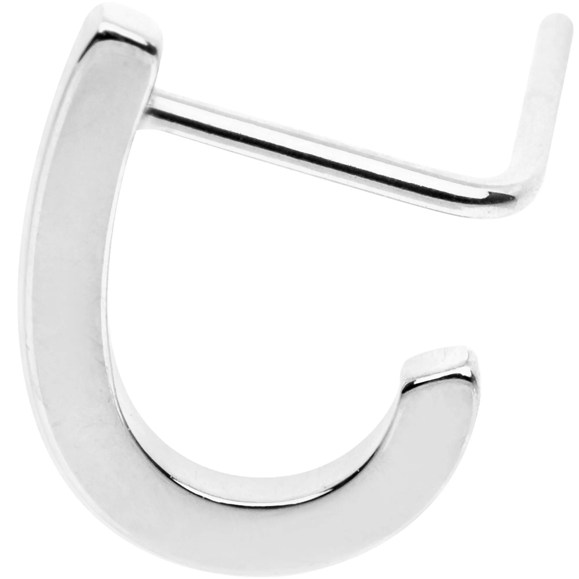 20 Gauge Stainless Steel Faux Hoop L Shaped Nose Ring
