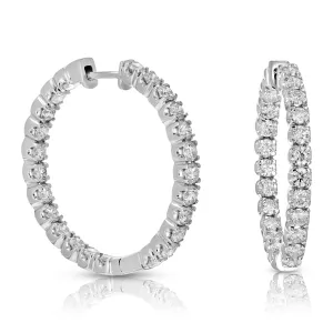 4 cttw Diamond Inside Out Hoop Earrings 14K Gold