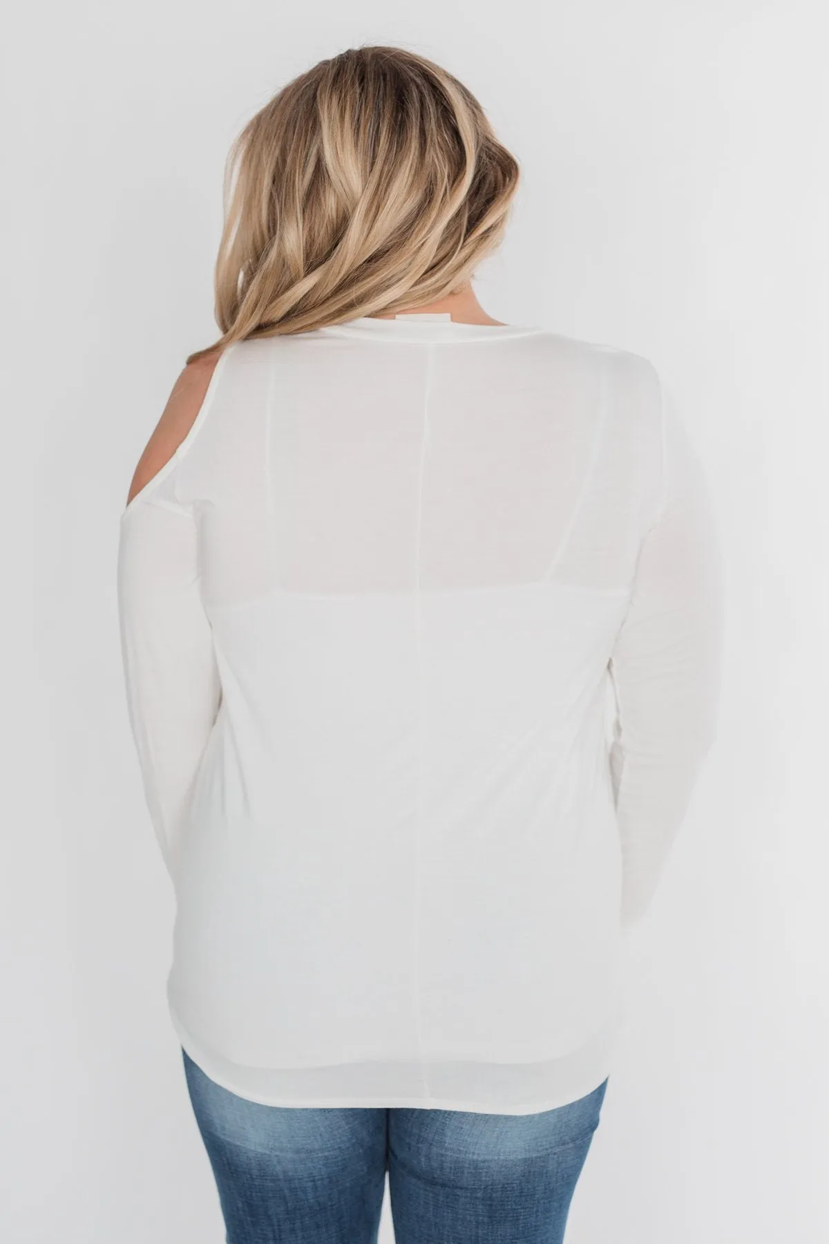 A Little Something Cold Shoulder Top - Ivory