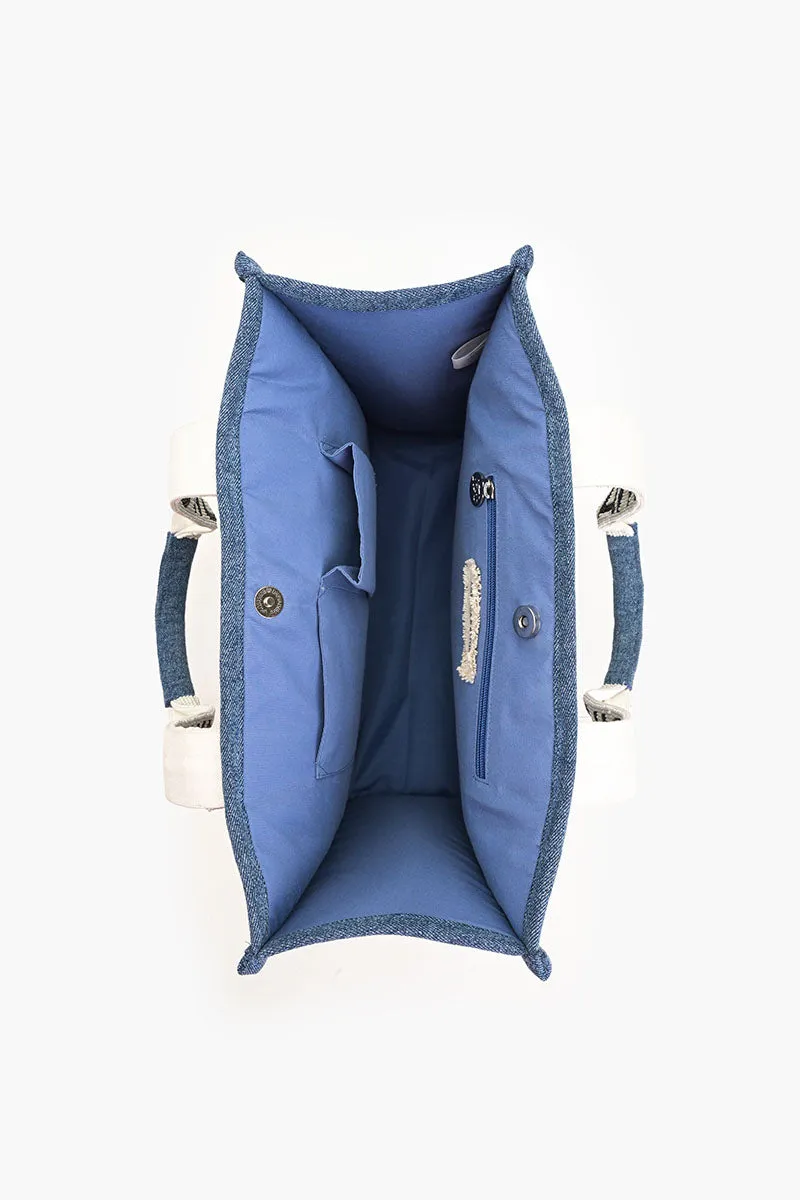 A&B Denim Beaded Tote