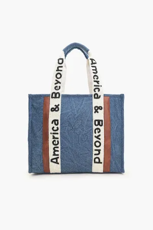 A&B Denim Beaded Tote