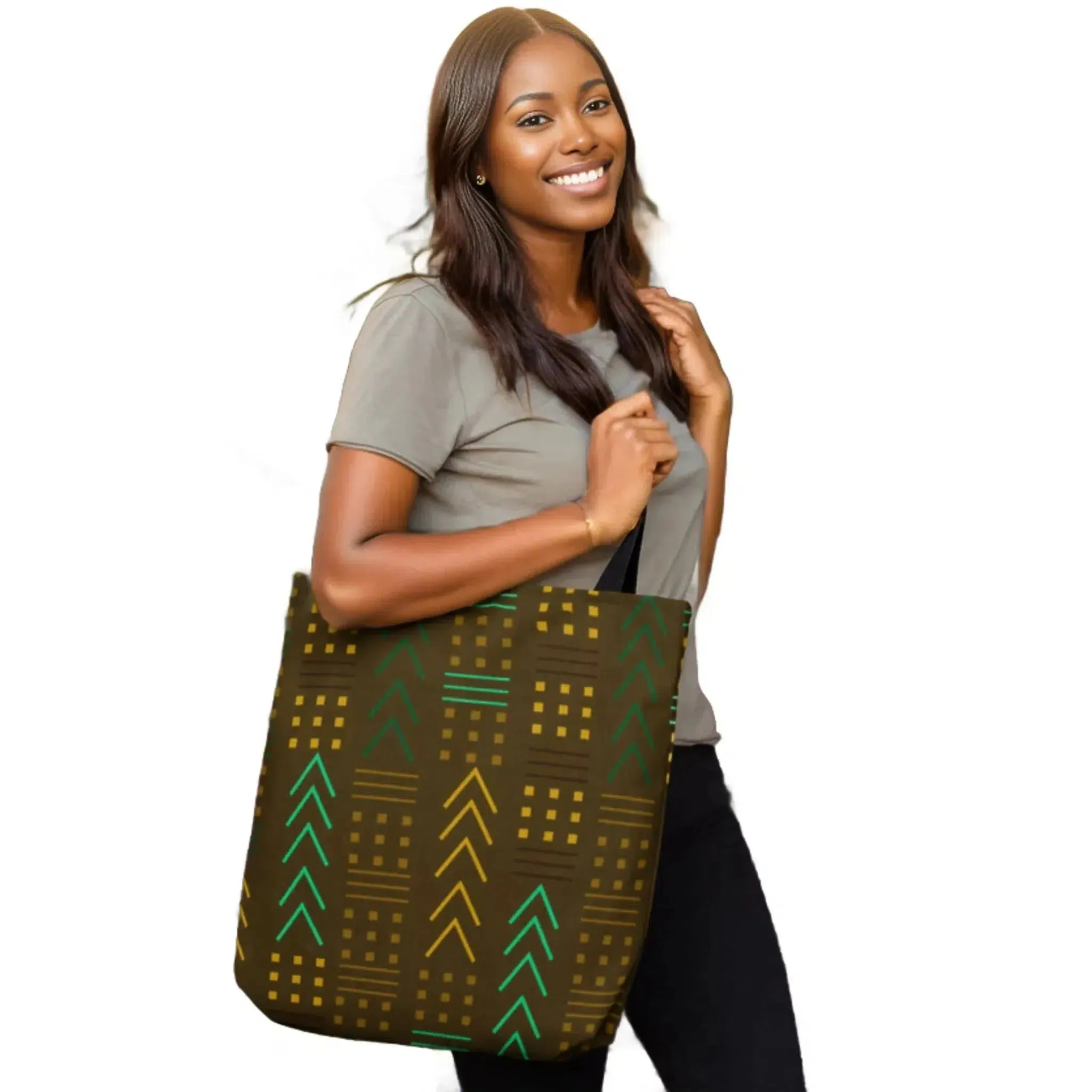 African American Tote Bags Olive | Set of 4