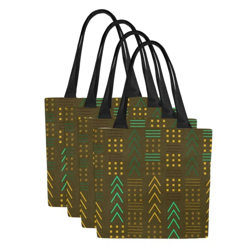African American Tote Bags Olive | Set of 4