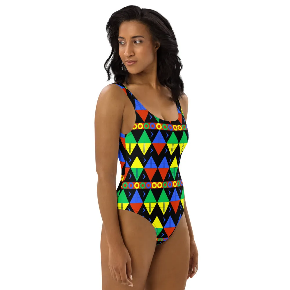 African Tribal Print One-Piece Swimsuit - South Africa