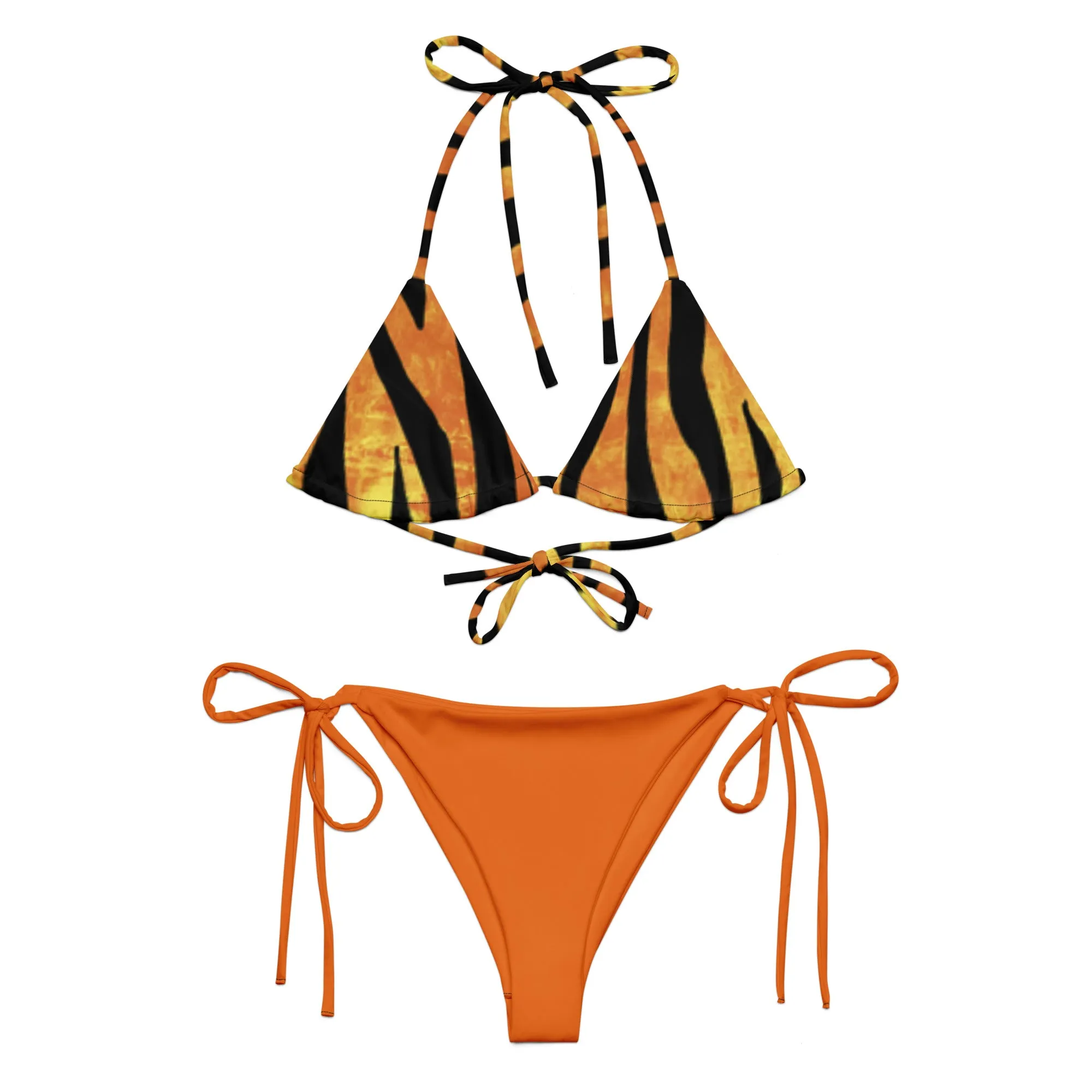 All-over print recycled string bikini