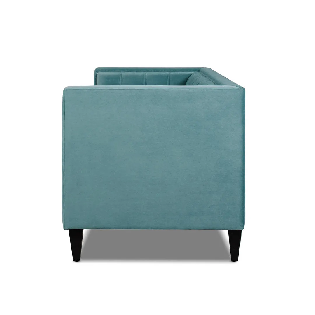 Allia 84" Tuxedo Arm Sofa Langley Street® Upholstery Color: Arctic Blue Velvet
