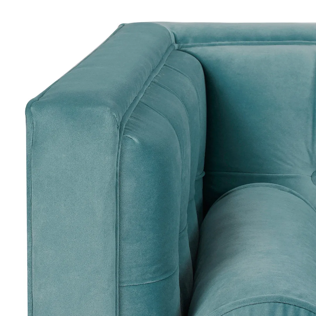 Allia 84" Tuxedo Arm Sofa Langley Street® Upholstery Color: Arctic Blue Velvet