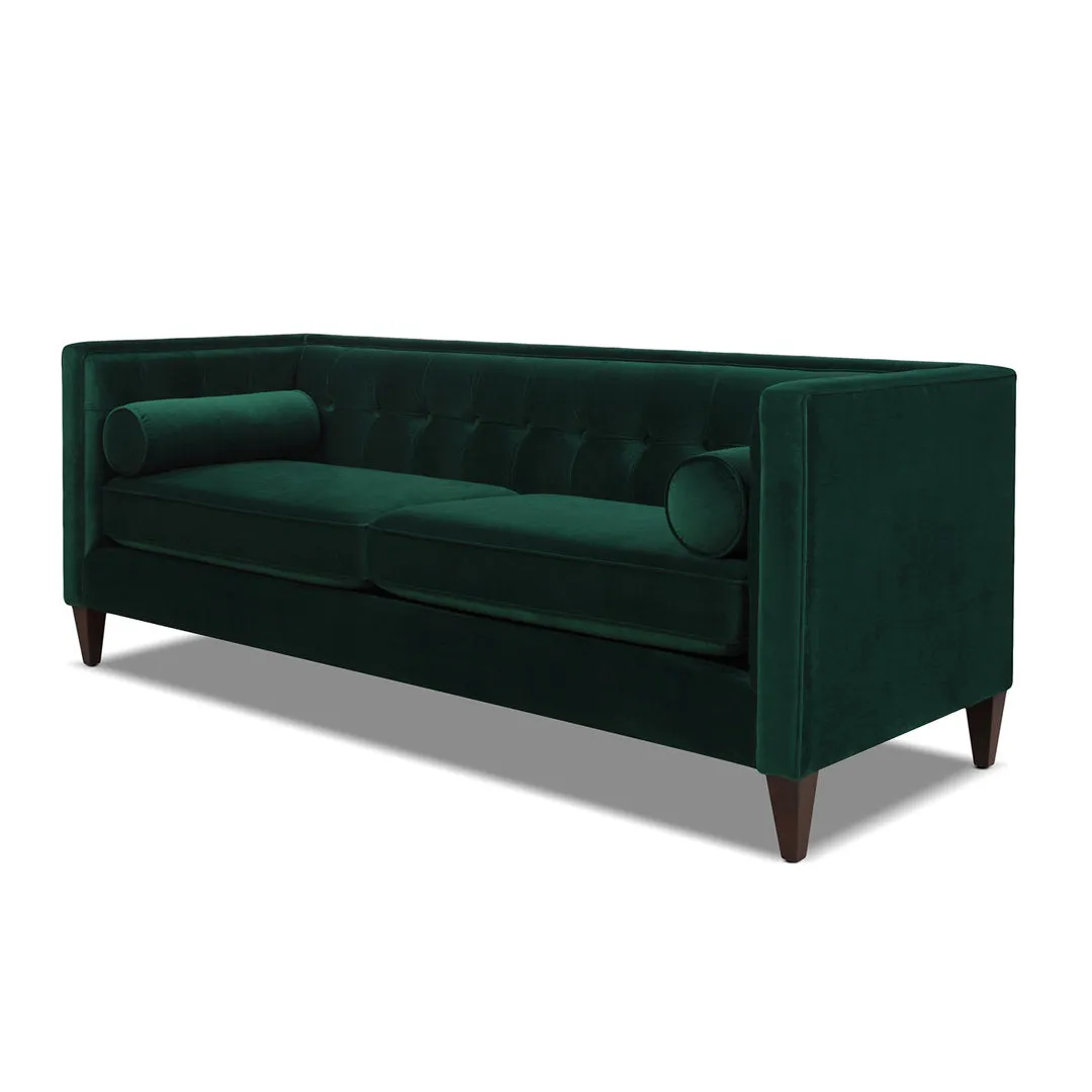 Allia 84" Tuxedo Arm Sofa Langley Street® Upholstery Color: Evergreen Velvet