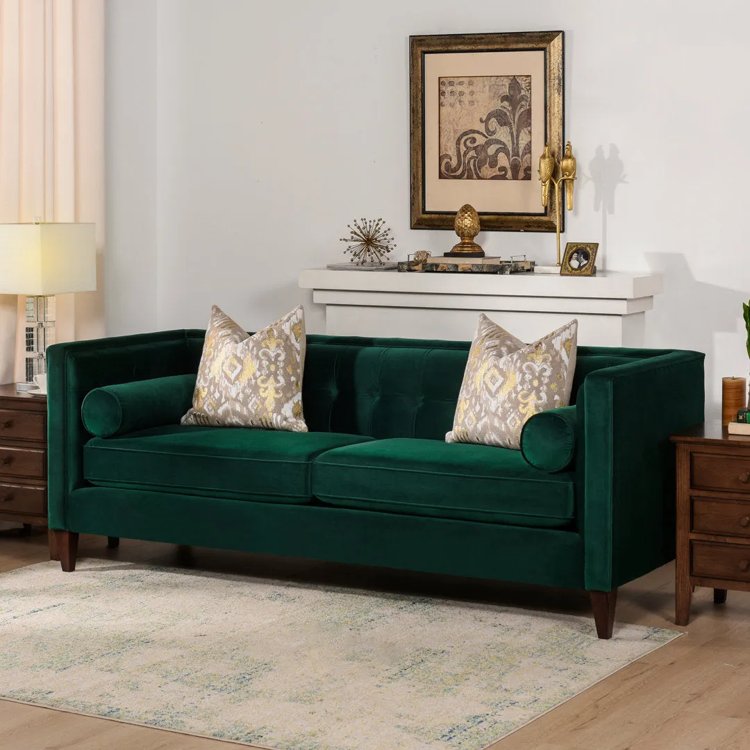 Allia 84" Tuxedo Arm Sofa Langley Street® Upholstery Color: Evergreen Velvet