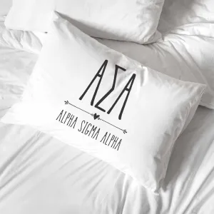 Alpha Sigma Alpha Boho Greek Letters and Name Pillowcase