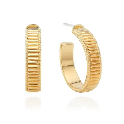 Anna Beck Small Ribbed Hoop Earrings - Gold