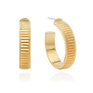 Anna Beck Small Ribbed Hoop Earrings - Gold
