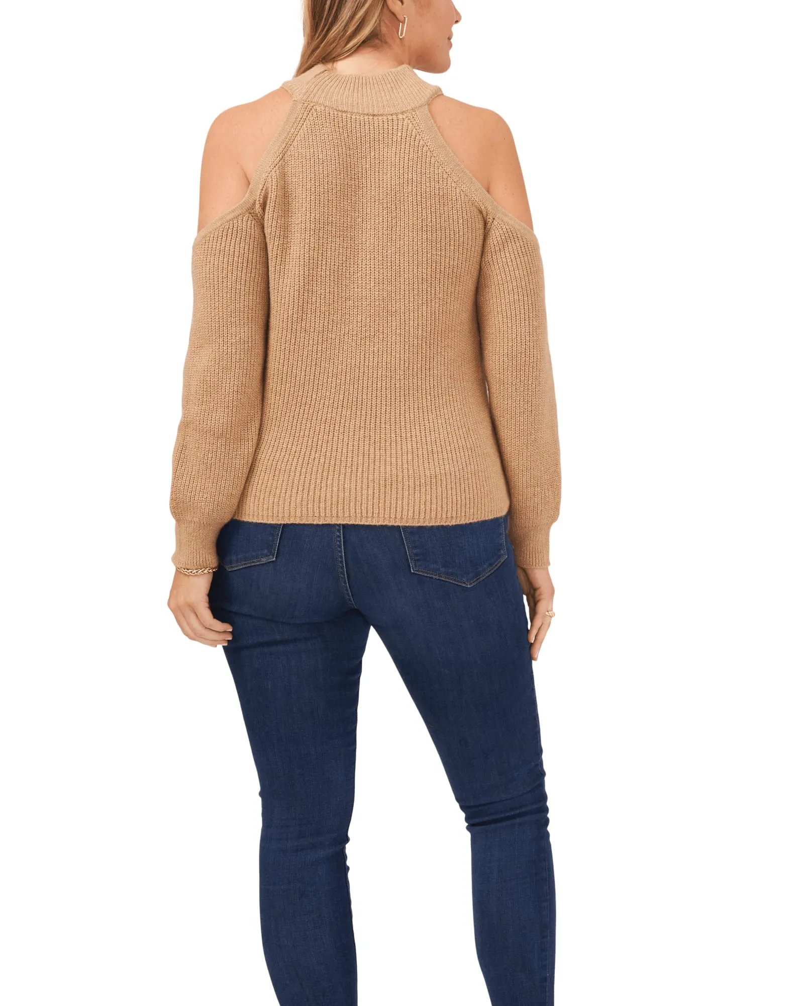 Anna Cold Shoulder Sweater | LATTE HEATHER