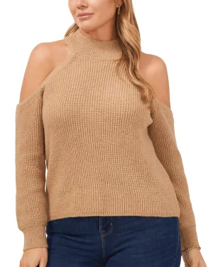 Anna Cold Shoulder Sweater | LATTE HEATHER