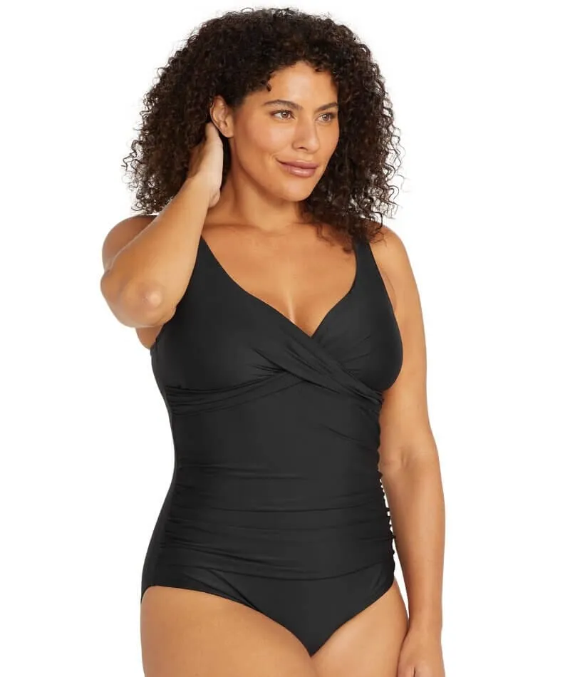 Artesands Recycled Hues Delacroix Cross Front D-G Cup One Piece Swimsuit - Black