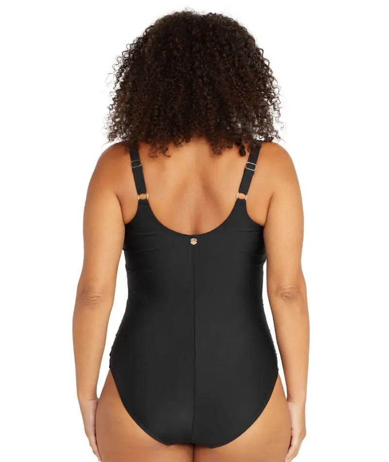 Artesands Recycled Hues Delacroix Cross Front D-G Cup One Piece Swimsuit - Black