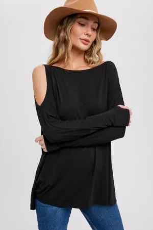 Asymmetrical One Cold Shoulder Top