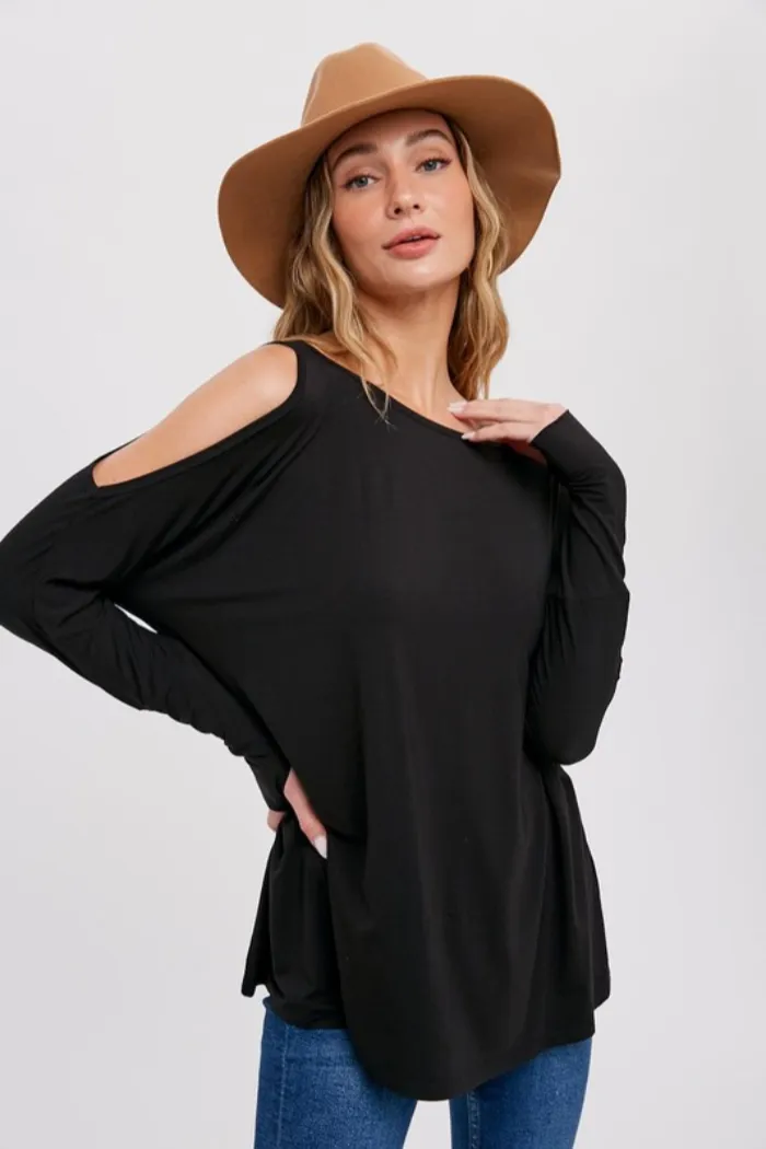 Asymmetrical One Cold Shoulder Top