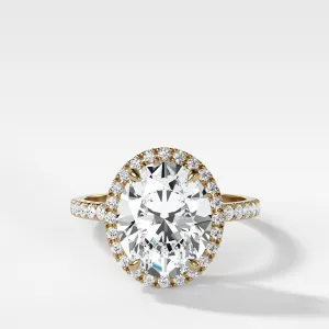 Aurora Pavé Halo Ring With Oval Cut