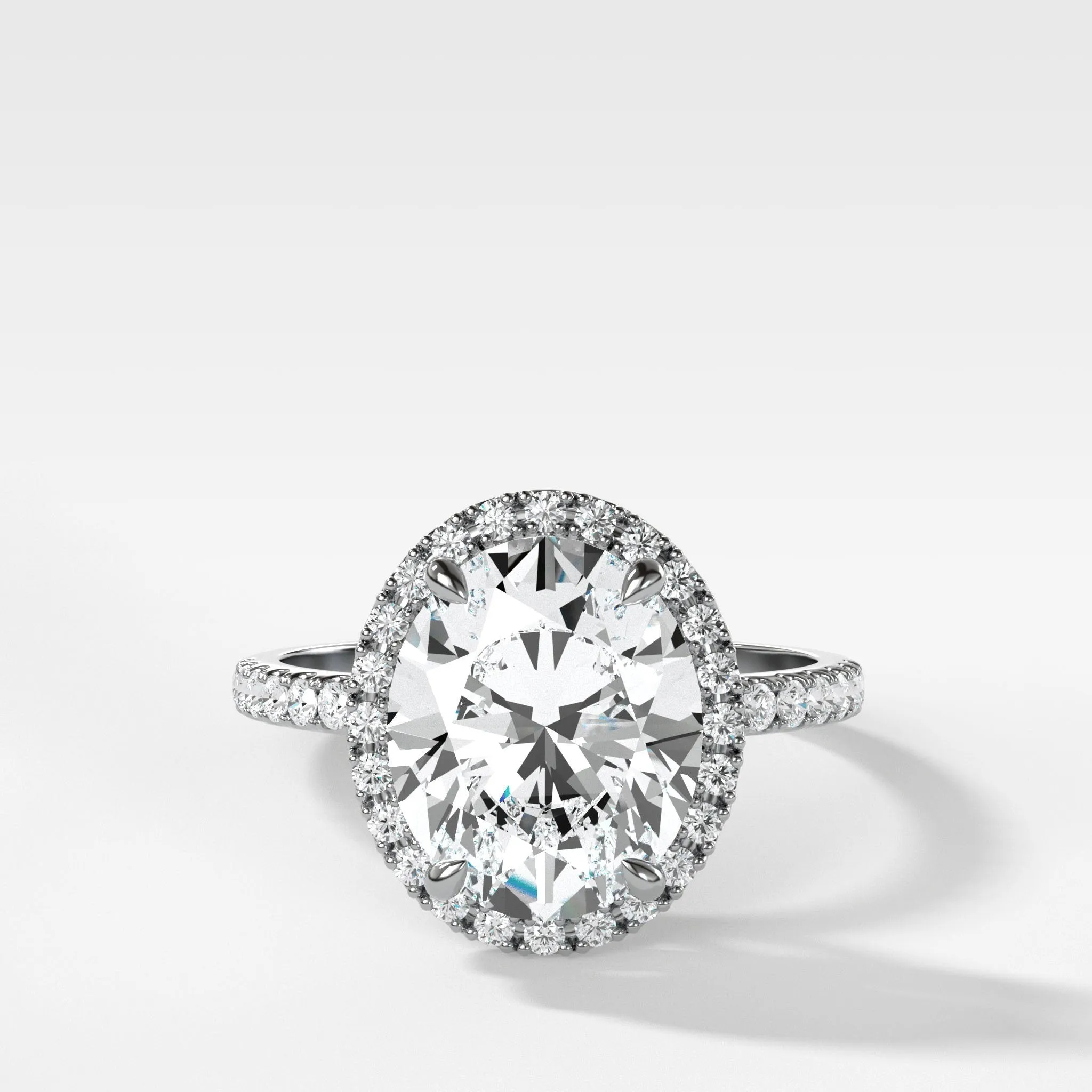 Aurora Pavé Halo Ring With Oval Cut