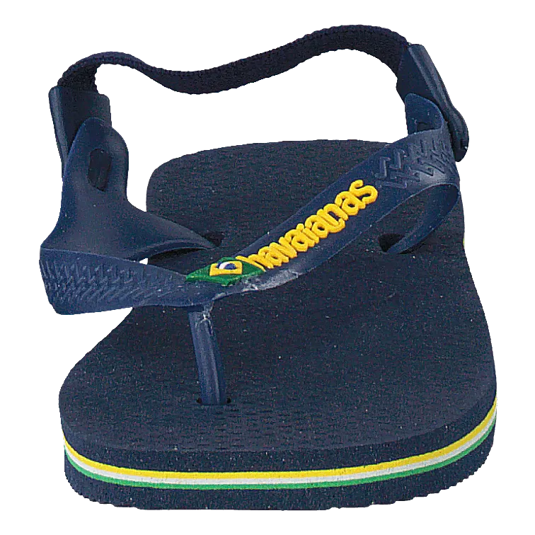 Baby Brasil Logo Navy Blue/Yellow